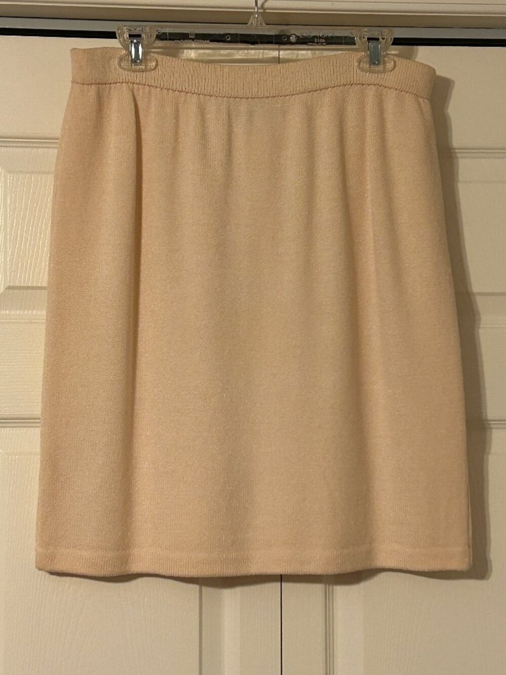 ST JOHN Collection By Marie Gray Sz 12 Ivory Santana Knit Skirt